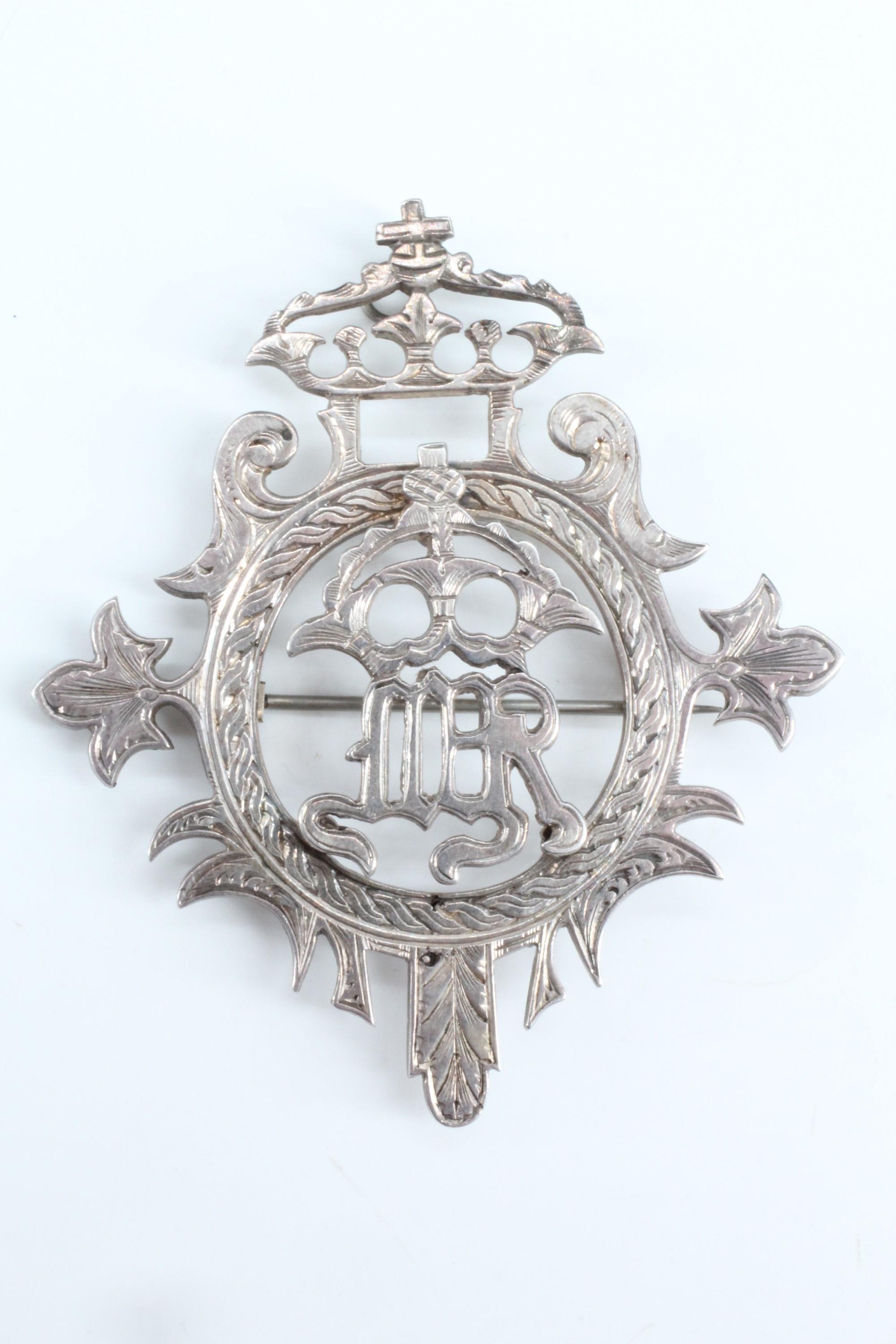 A Victorian Scottish provincial silver brooch, Scottish Renaissance inspired, fret worked and