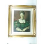 Agnolo Bronzino (1503 - 1572) "A Portrait of a Lady in Green", a print of the original in the