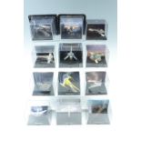 A large quantity of De Agostini Star Wars collectors models in display cases including "Millennium