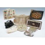 A number of vintage beadwork and other hand bags, evening bags and purses