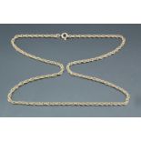 A rope twist 9 carat gold necklace, London, 1981, 11.28 g, 56 cm