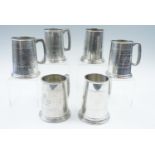 Six related RAF presentation pewter tankards, pertaining to Squadron leader C N McDonald DFC,