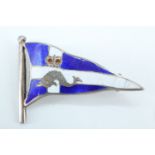 A late Victorian enamelled silver Royal South Western Yacht Club pennant brooch, TW, Birmingham,