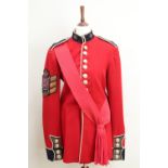 A post 1952 Grenadier Guards colour sergeant's dress tunic and sash