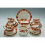 A Victorian Wileman & Co Foley china part teaset, cake plate (a/f). [Shelley]