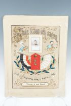 An Imperial German patriotic military service commemorative photographic, printed and embroidered