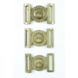 Three Grenadier Guards other ranks' dress belt buckles, Victorian and later