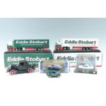 Two boxed Eddie Stobart wagons, a boxed Williams Renault Grand Prix car etc