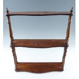 A quality reproduction Victorian diminutive set of mahogany wall hanging shelves, 50 cm c 54 cm