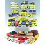 A quantity of Dinky and Matchbox die-cast model Michelin vans etc ( 2 trays)