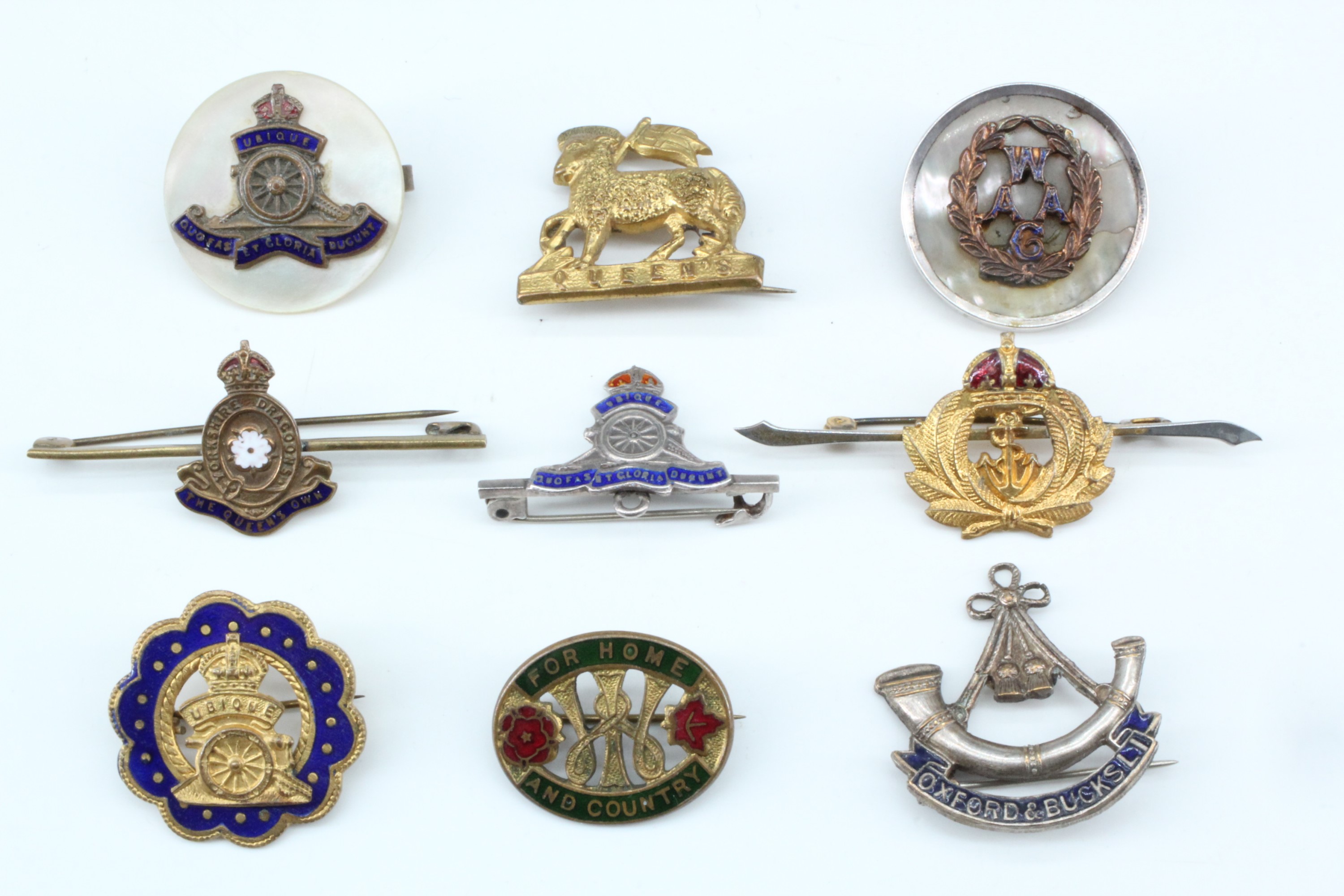 A group of sweetheart brooches etc, including a Great War Women's Army Auxiliary Corps example