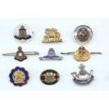 A group of sweetheart brooches etc, including a Great War Women's Army Auxiliary Corps example