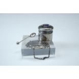 An early 20th Century silver pot, having attached Hastings coat of arms, a late 20th Century "