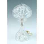 A cut glass table lamp, 32 cm