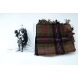 An early 20th Century Queen's Own Cameron Highlanders officer's tartan plaid, together with a