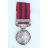 An India General Service Medal with Bhootan clasp impressed to 1148 J Arnott, H MS, 55th Regt