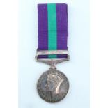A George VI General Service Medal with Palestine clasp to 3593693 Cpl R M Gibbs, Border Regiment