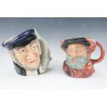 Two Royal Doulton character jugs, namely D6500, Captain Ahab, and D6287, Falstaff