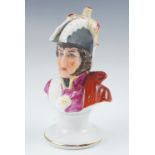 A small enamelled porcelain bust of the Duke of Wellington, continental European, late 19th /