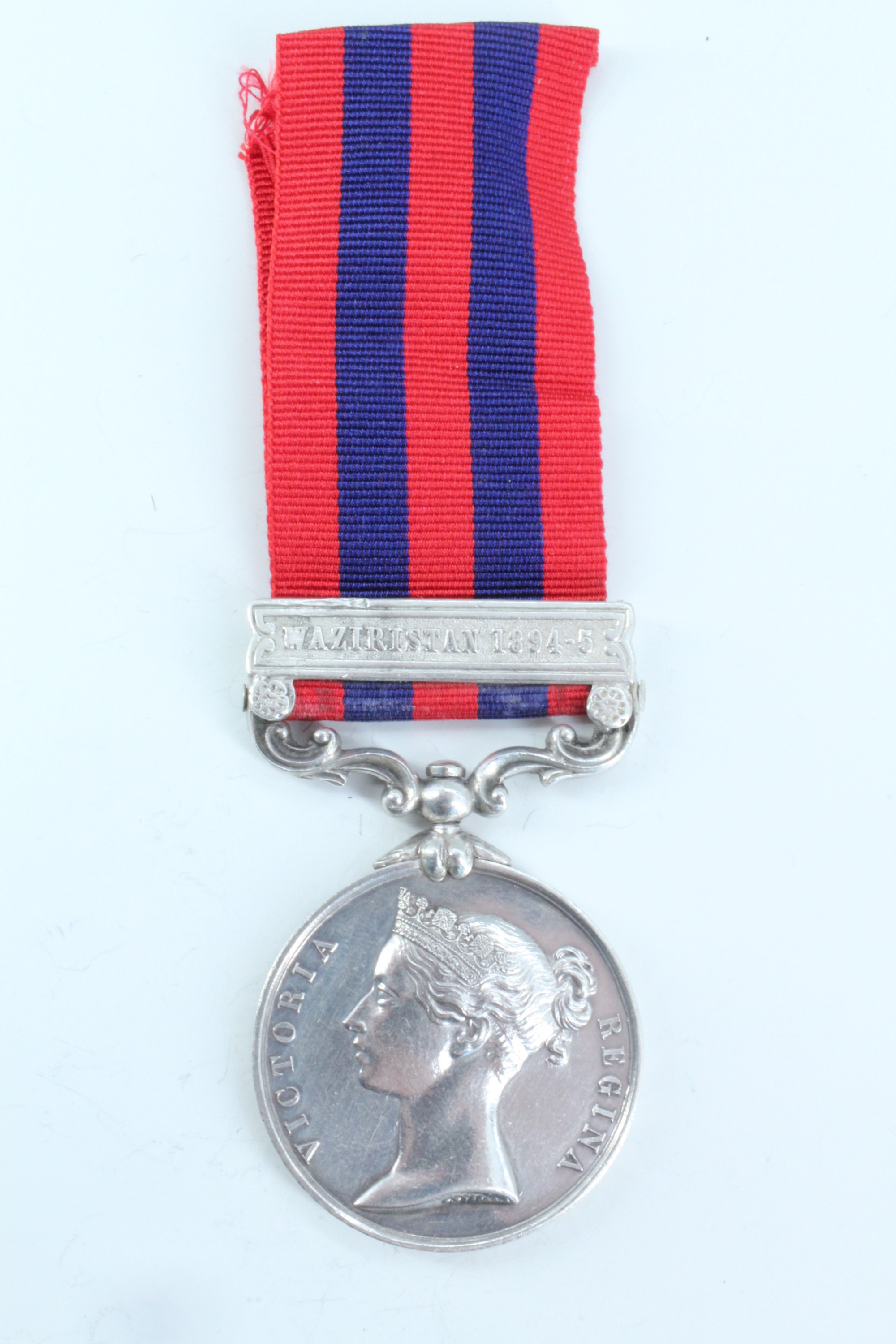 An India General Service Medal with Waziristan 1894-5 clasp engraved to 2207 Pte E Wrigley, 2nd