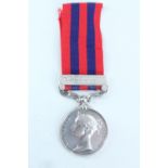 An India General Service Medal with Waziristan 1894-5 clasp engraved to 2207 Pte E Wrigley, 2nd