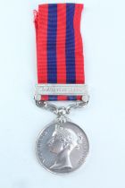 An India General Service Medal with Waziristan 1894-5 clasp engraved to 2207 Pte E Wrigley, 2nd