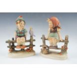 Two Goebel figurines "Just Resting" and "Wayside Harmony", 13 cm