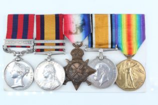 A Victorian and Great War campaign medal group comprising India General Service medal with
