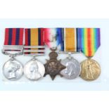 A Victorian and Great War campaign medal group comprising India General Service medal with