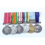 A Naval campaign and long service medal group, comprising military BEM, Defence medal, Naval General