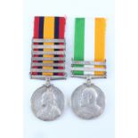 A Queen's South Africa Medal with six clasps, together with a King's South Africa Medal impressed to