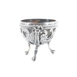 A Victorian silver and tortoiseshell bowl, formed as a circular pierced basket having repousse