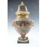 A large late 19th / early 20th Century ceramic pot pouri urn, of classical form, 46 cm, (a/f)