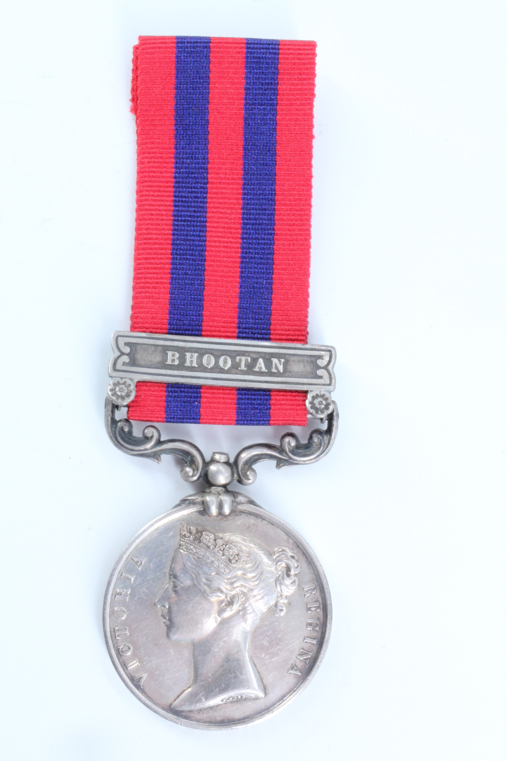 An India General Service Medal with Bhootan clasp impressed to 701 T Bryan, H MS 55th Regt