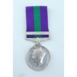 A George VI General Service Medal with Palestine clasp to 4533660 Pte R Leach, Border Regiment