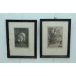 Will Ashton, Cumbria A pair of dry point etchings "South Door Carlisle Cathedral" and "Paternoster