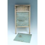 The Queen bran washing / scrubbing board, 32 cm x 60 cm, together with a glass panel from another