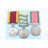 A China War Medal with Crimea (three clasps) and Turkish Crimea Medals impressed to Pte J Nixon,