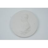 [ Waterloo ] A KPM Berlin bisque porcelain profile portrait plaque depicting the Napoleonic Wars