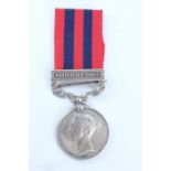 An India General Service Medal with Waziristan 1894-5 clasp engraved to 2567 Pte S Norcliffe, 2nd