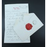 An envelope bearing the seal of the Jacobite General Lord George Murray (1694 - 1760), the cover and