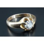 A diamond solitaire ring, having a brilliant cut round diamond of approximately 0.75 carat in a