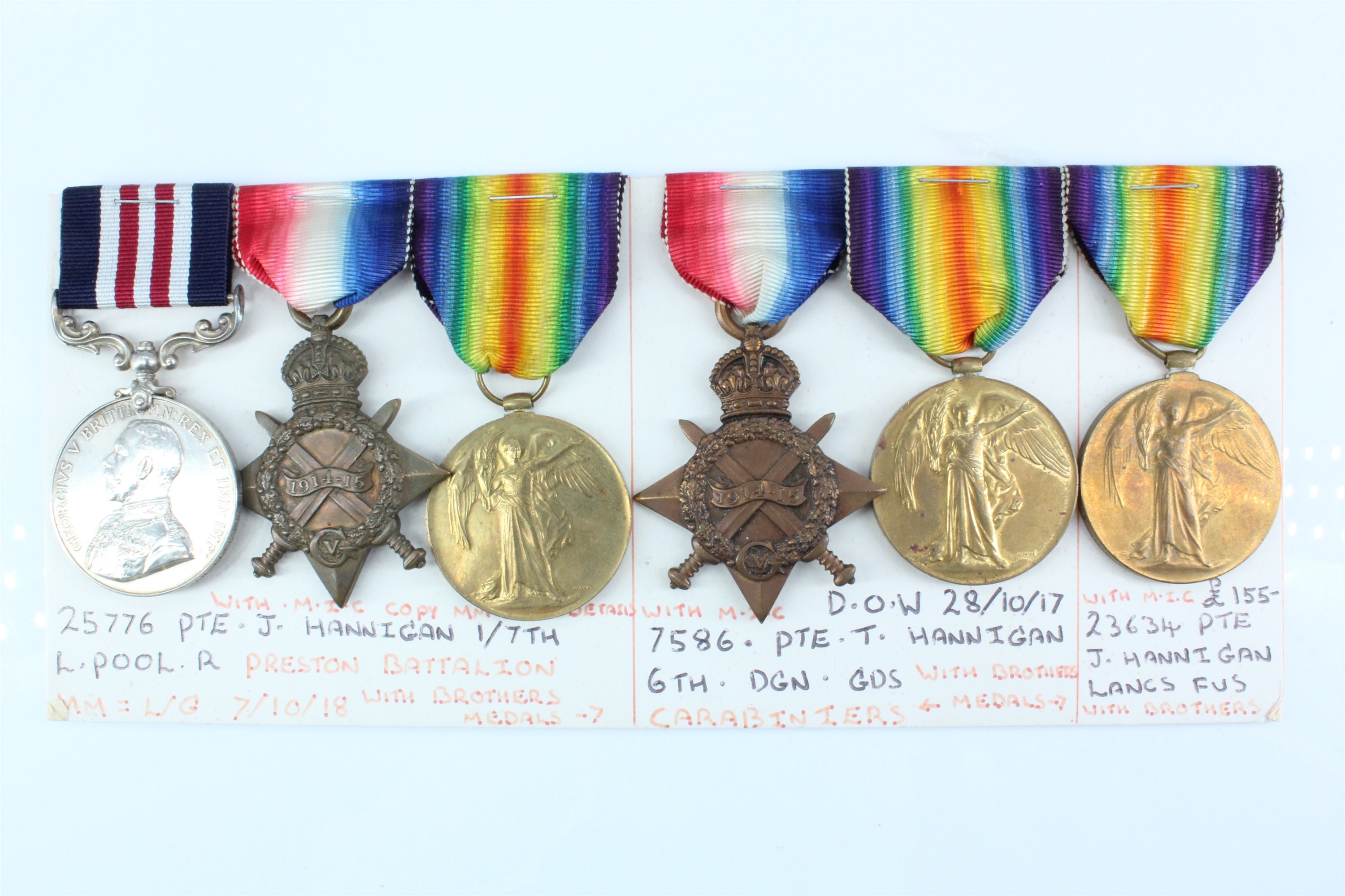 A Great War gallantry, siblings and casualty medal group, comprising Military Medal, 1914-15 Star - Image 2 of 19