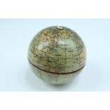 A 19th Century terrestrial globe counter top string dispenser for Ashworth's cotton thread, being