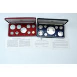 Cased 1970s Republic of Panama and Commonwealth of the Bahamas proof coin sets, the former