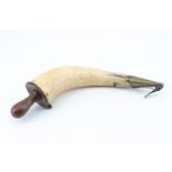 A 19th Century British military gunner's powder horn, 34 cm