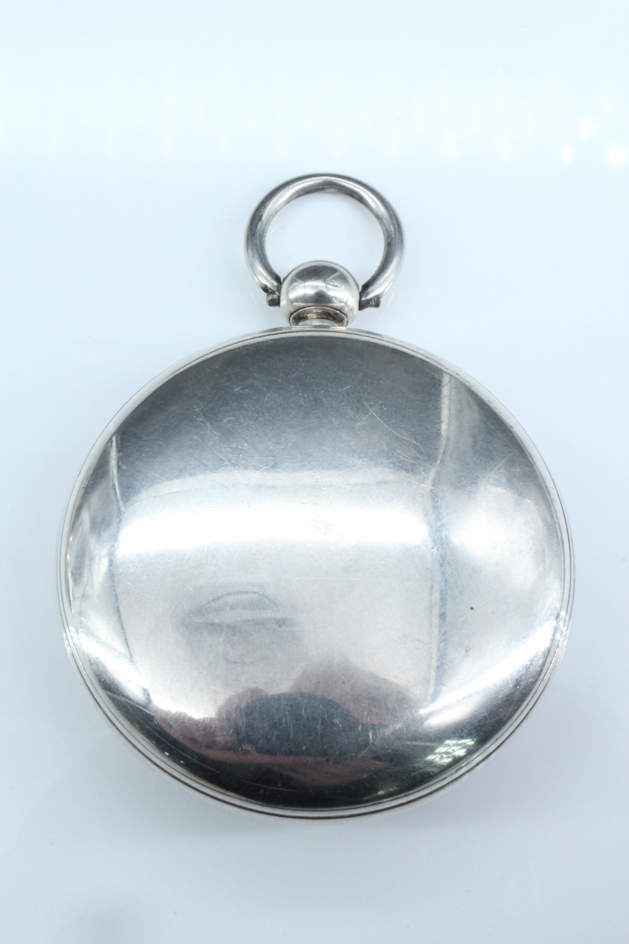 A George IV silver verge pocket watch by James McCabe of Royal Exchange, London, the case London, - Image 3 of 3
