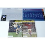 Two complete "Soccer Stars in Action" picture stamp albums, together with two folders of team