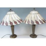 A pair of large Tiffany style table lamps, 53 cm