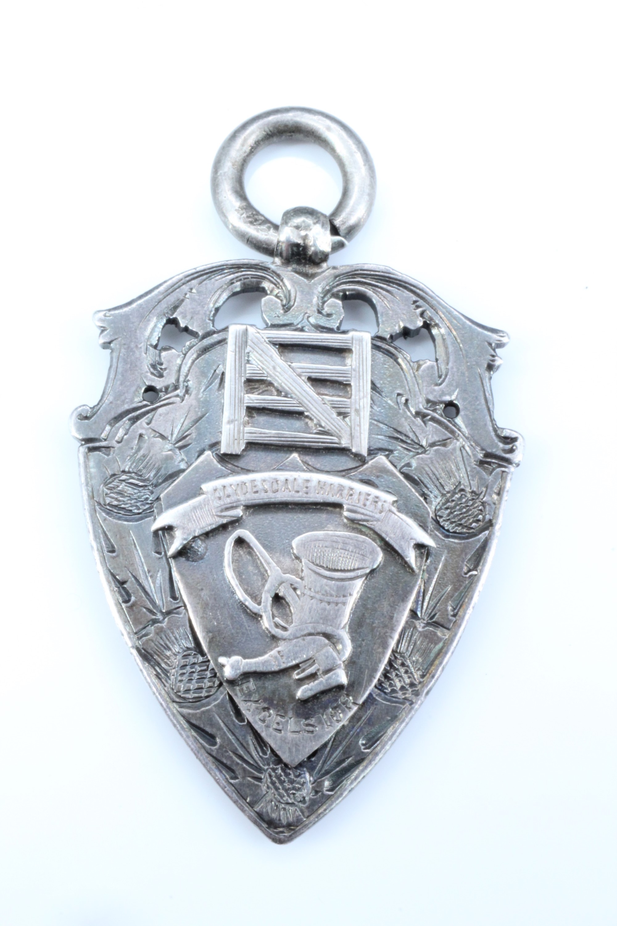 A Victorian "Clydesdale Harriers" silver presentation fob, Glasgow, 1891, 12.74 g, 4.5 cm